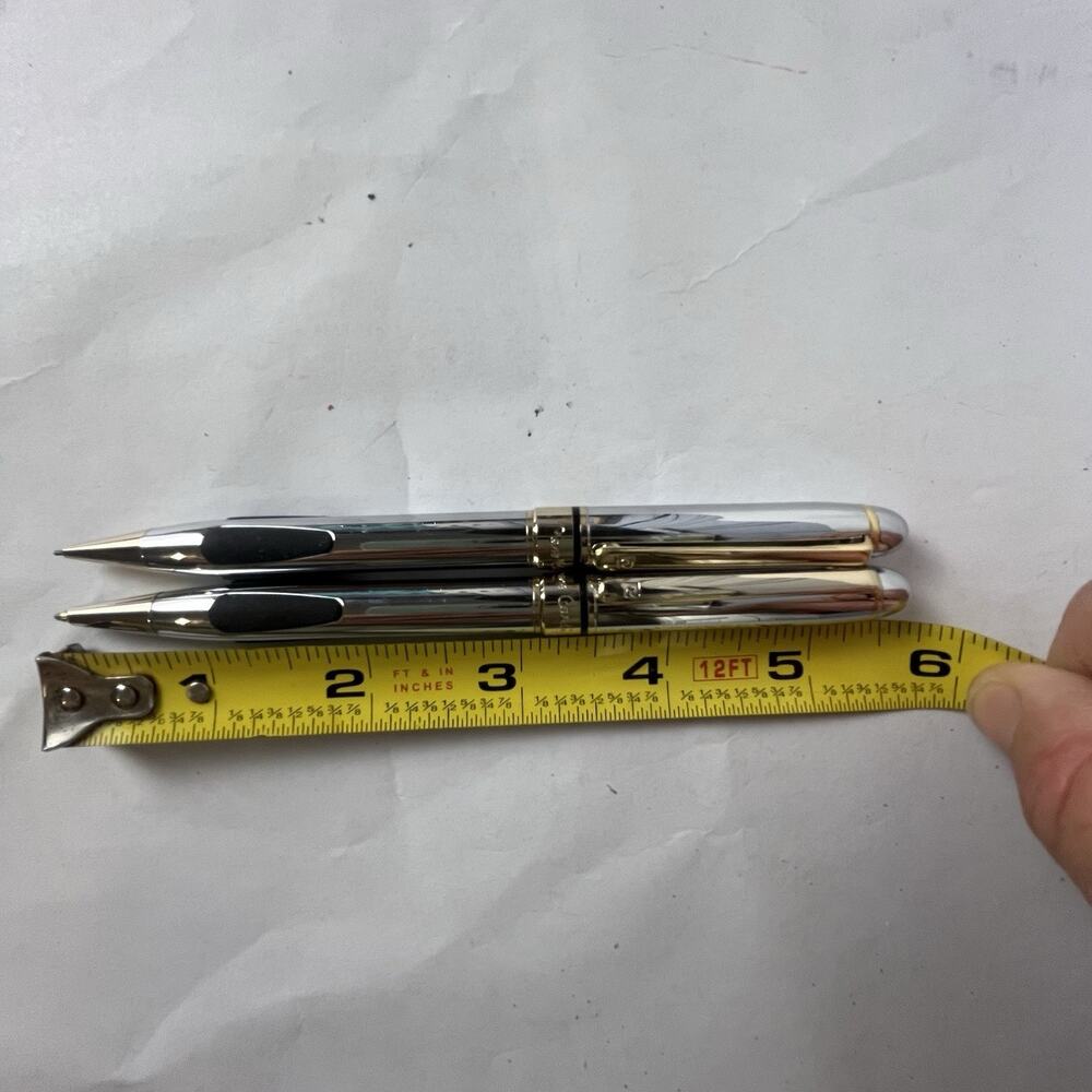 Vintage Pierre Cardin Chrome Gold Pen Pencil Set Boxed Bonus PDA Stylus PC Gift - Picture 10 of 16